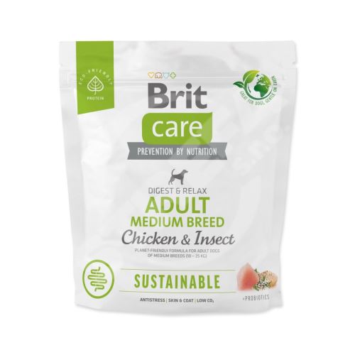 Brit Care Dog Sustainable Adult Medium Breed Chicken & Insect 1kg