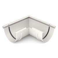 BRYZA Vonkajší rohový žľab plastový Ø 125 mm, biely RAL 9010 BRYZA Vonkajší rohový žľab plastový Ø 125 mm, biely RAL 9010
