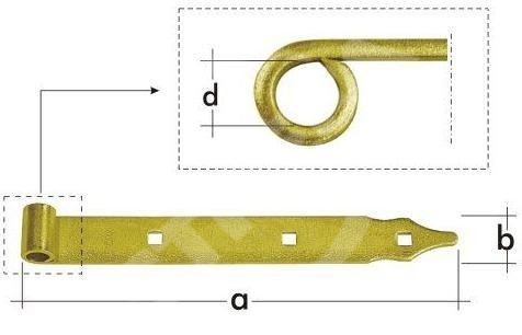 Pásový záves ZP 300 d 10, 300x3,0 d 10 mm, žltý - balenie 1 ks