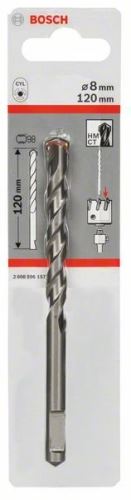 BOSCH Středicí vrták pro upínací stopku na šestihranný adaptér a SDS-plus 8 mm, 120 mm 2608596157