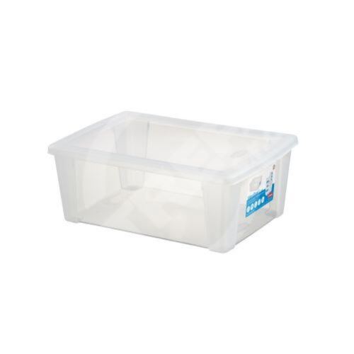 Plastový úložný box s priehľadným vekom SCATOLA 10L,36,5x25,5x14cm