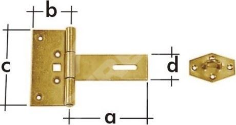 Zámkový záves brány ZZBR 150 - 150x100x2,0 mm - balenie 1 ks