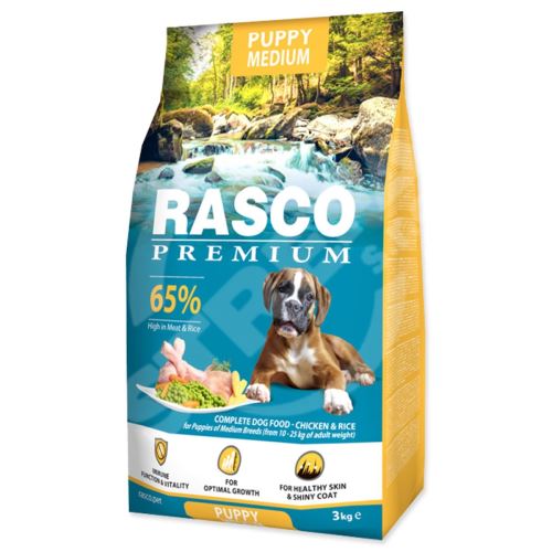 Rasco Premium Puppy Medium kuracie mäso s ryžou 3kg