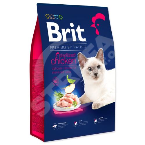BRIT Premium by Nature Cat Sterilizované kuracie mäso 8 kg