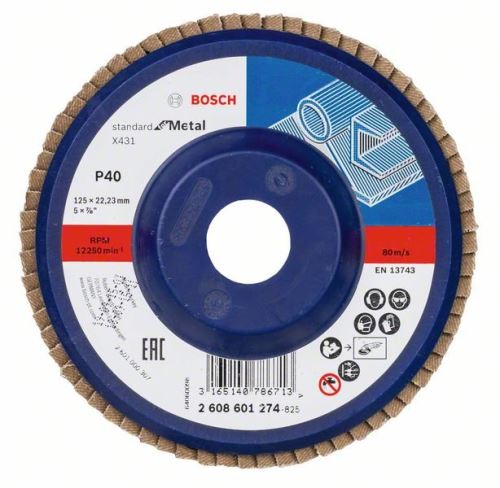 BOSCH Lamelový brusný kotouč X431, SfM 125 mm, 22,23 mm, 40 2608601274