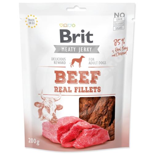 Snack BRIT Jerky Hovädzie a kuracie filé 200 g