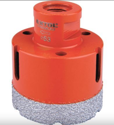 EXTOL korunka vykružovací diamantová, průměr 53 mm, závit M14 8801873