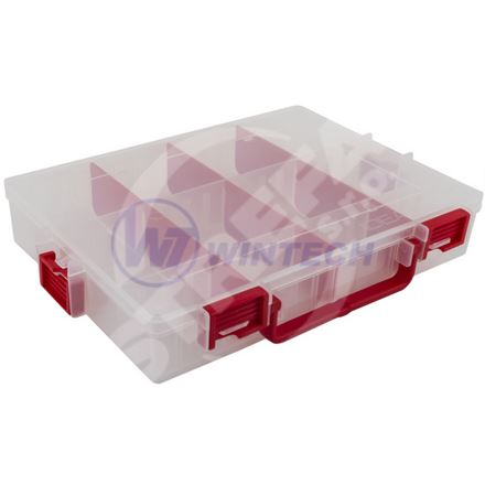 VISIBOX prázdny XL transparentný/červený - 285x212x47 mm - balenie 1 ks